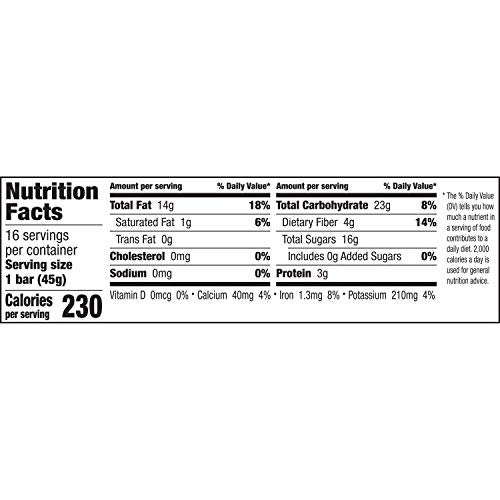 LARABAR Pecan Pie bar ingredients: dates, pecans and almonds for natural flavor