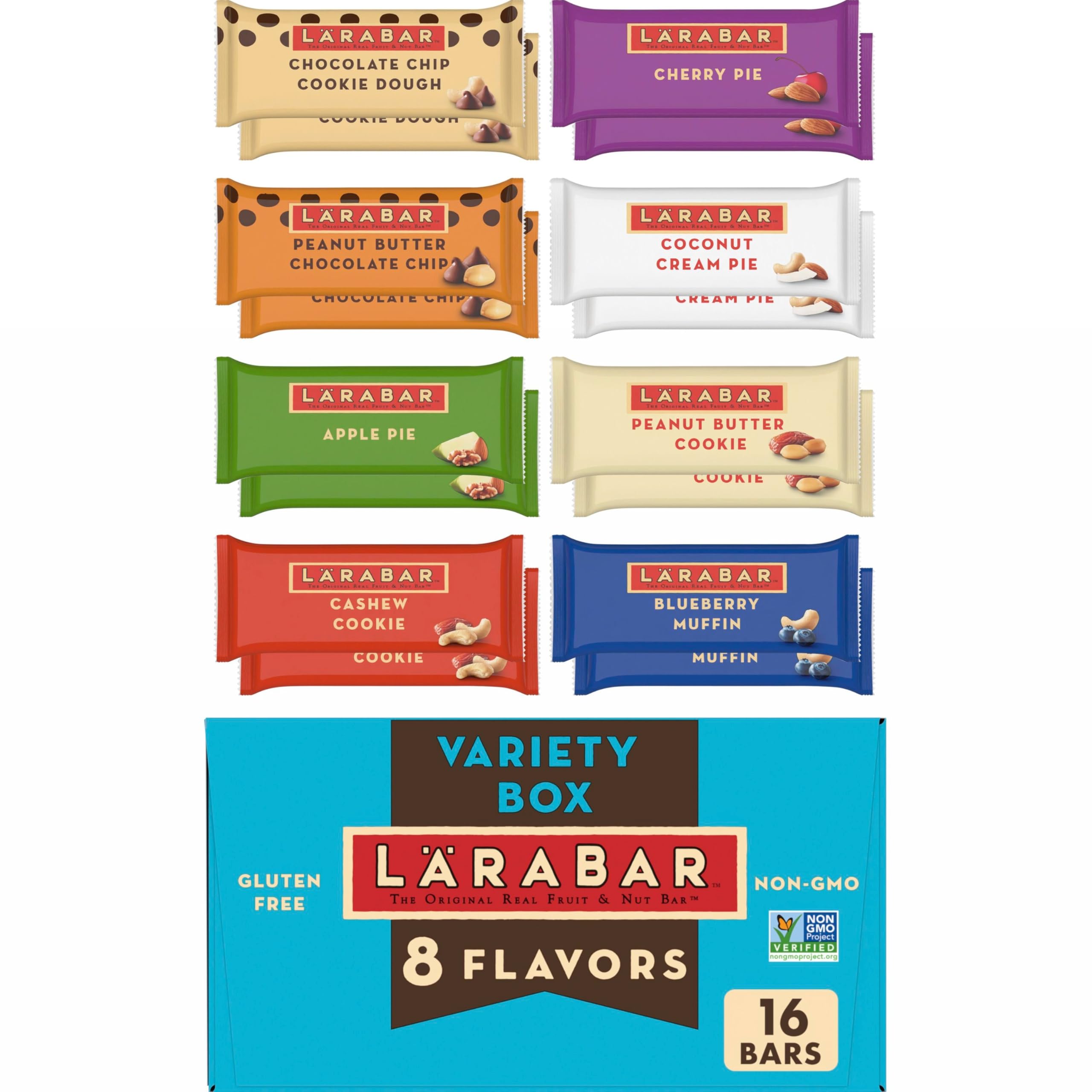 LÄRABAR Variety Pack box front for on-the-go snacking