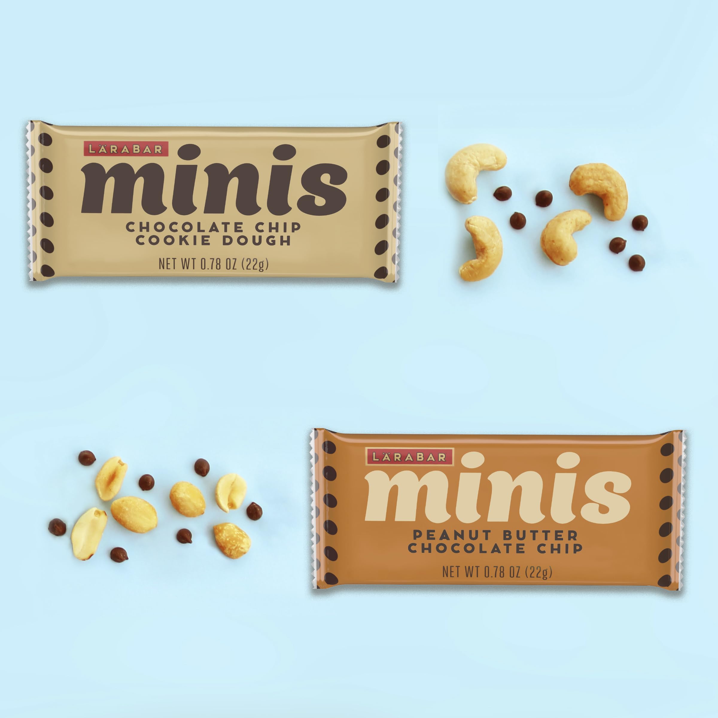 LÄRABAR vegan, gluten-free, dairy-free, non-GMO claims visible for mindful snacking.
