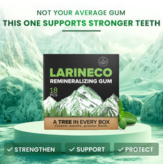 Larineco peppermint sugar-free gum packaging highlights xylitol sweetness