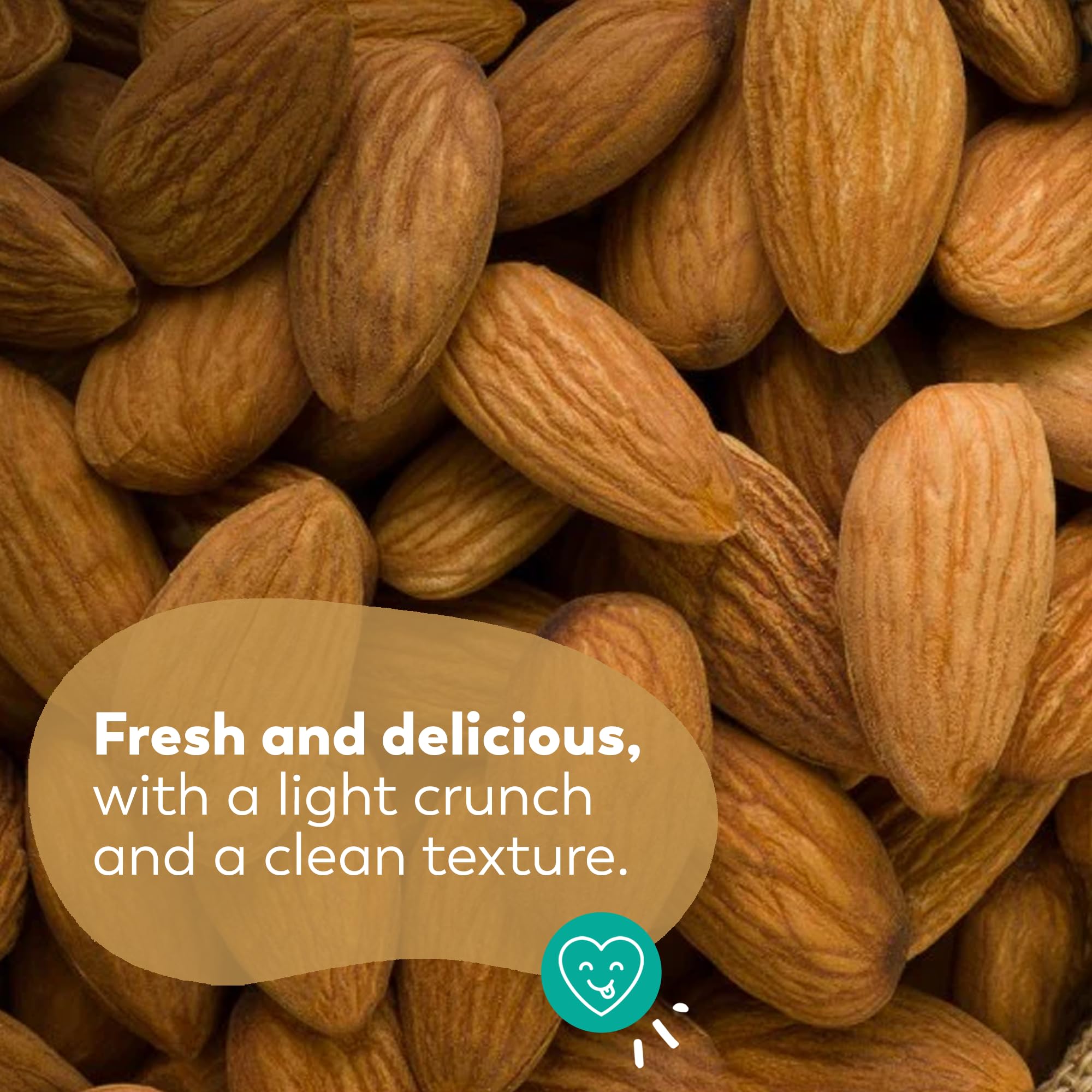 Almonds arranged on a plate for a kitchen snack idea