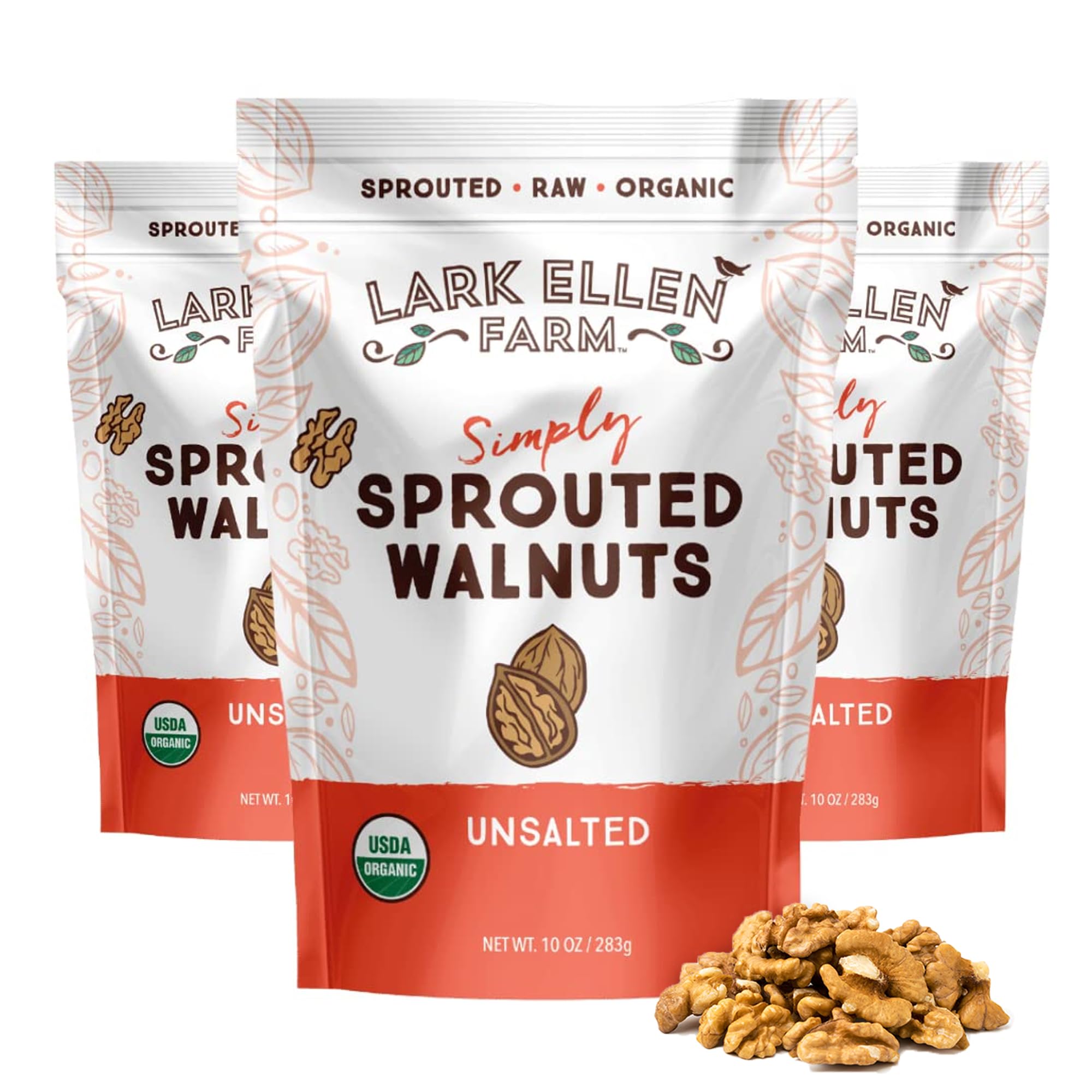 Lark Ellen Farm organic sprouted walnuts raw, nutrient-dense snack for mindful eaters.