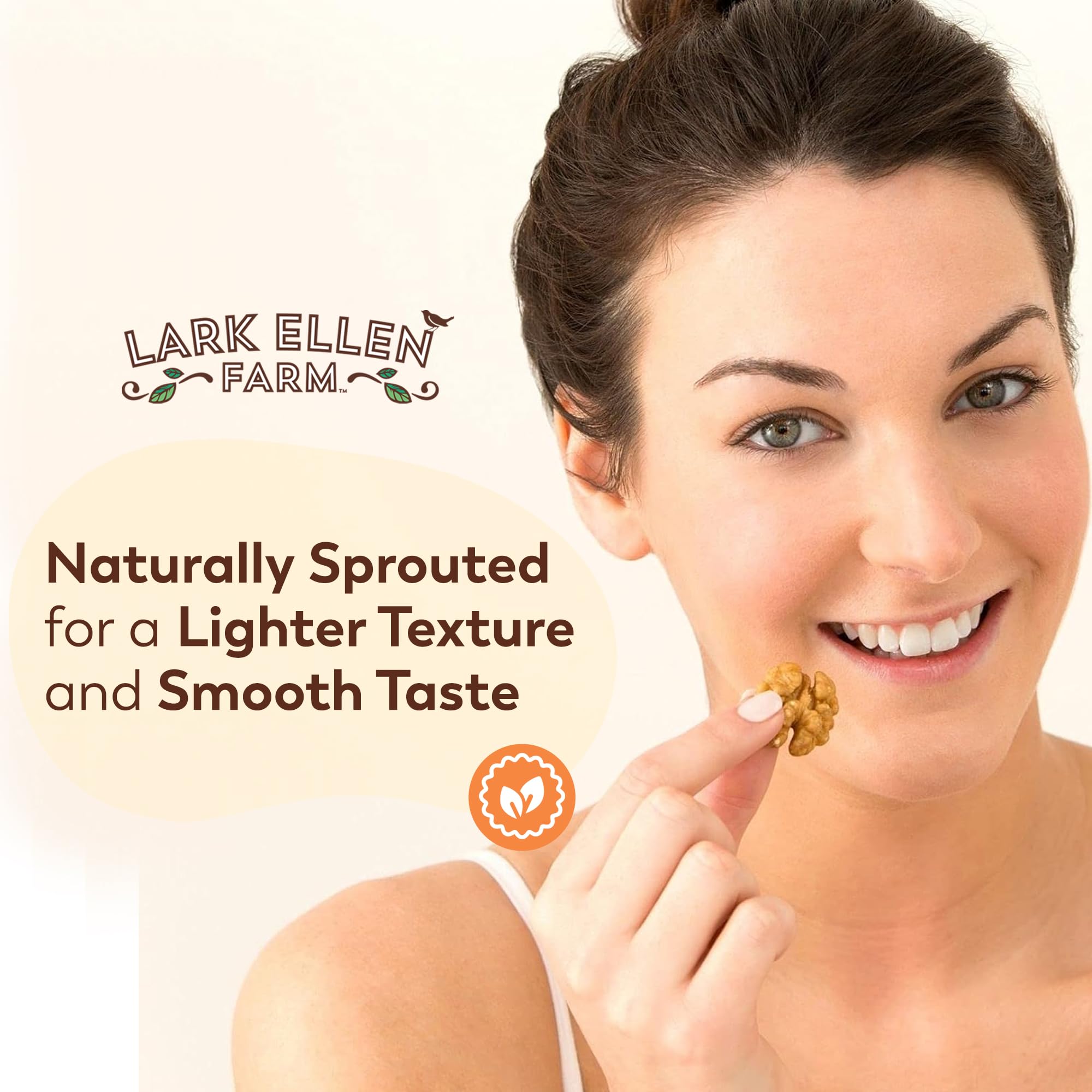 Lark Ellen Farm plant-based protein-packed walnuts support balanced snacking.