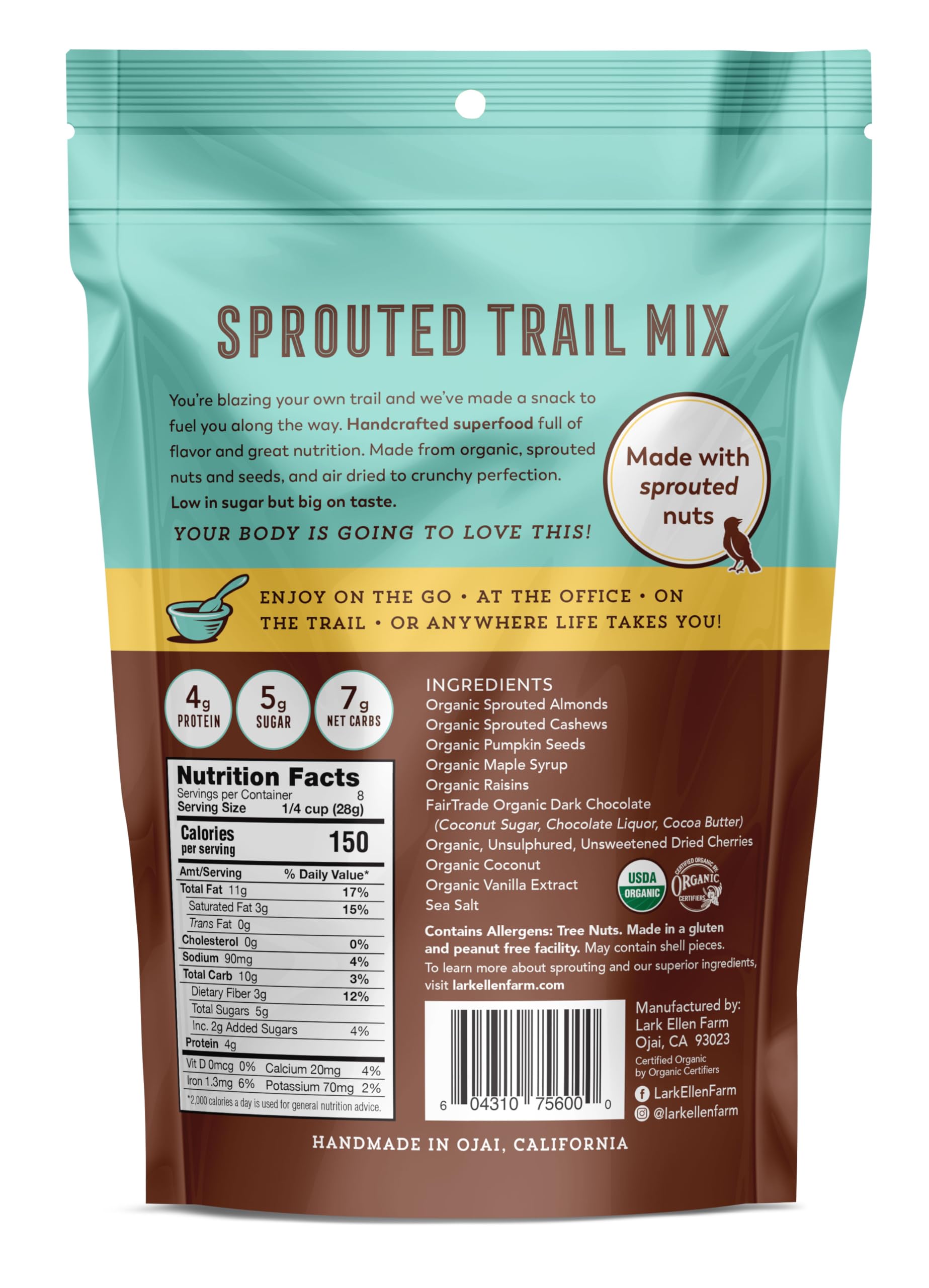 Lark Ellen Farm sprouted nuts close-up showing nutrient-rich ingredients.