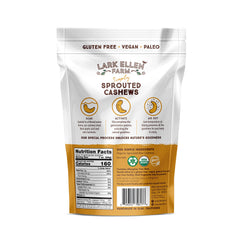 Lark Ellen Farm cashews close-up showing crisp sprouted texture and natural flavor.