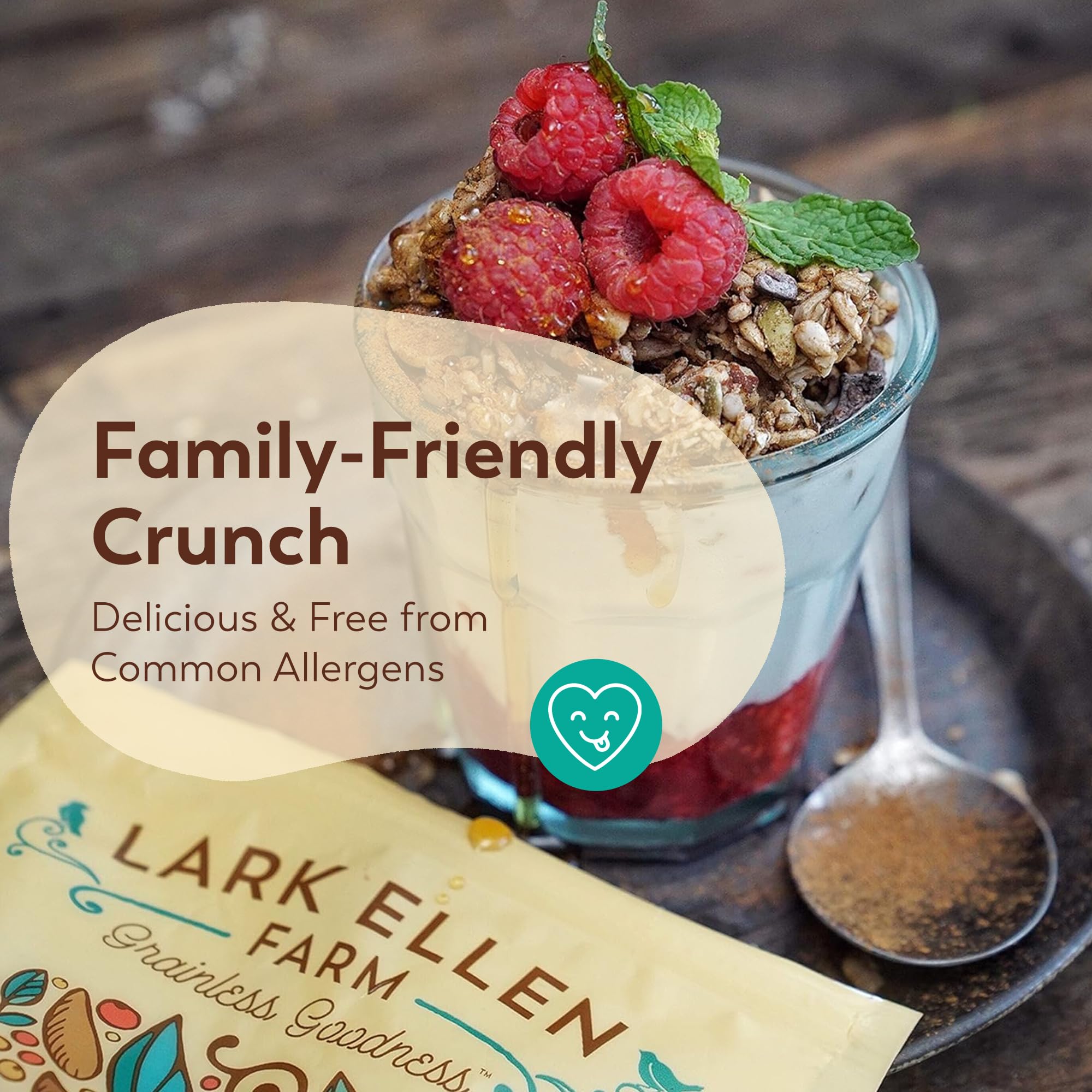 Lark Ellen Farm sprouted nuts in vanilla cinnamon granola clusters