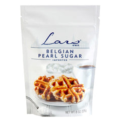 Lars' Own Belgian Pearl Sugar box 2-pack highlighted for waffles and caramelized textures