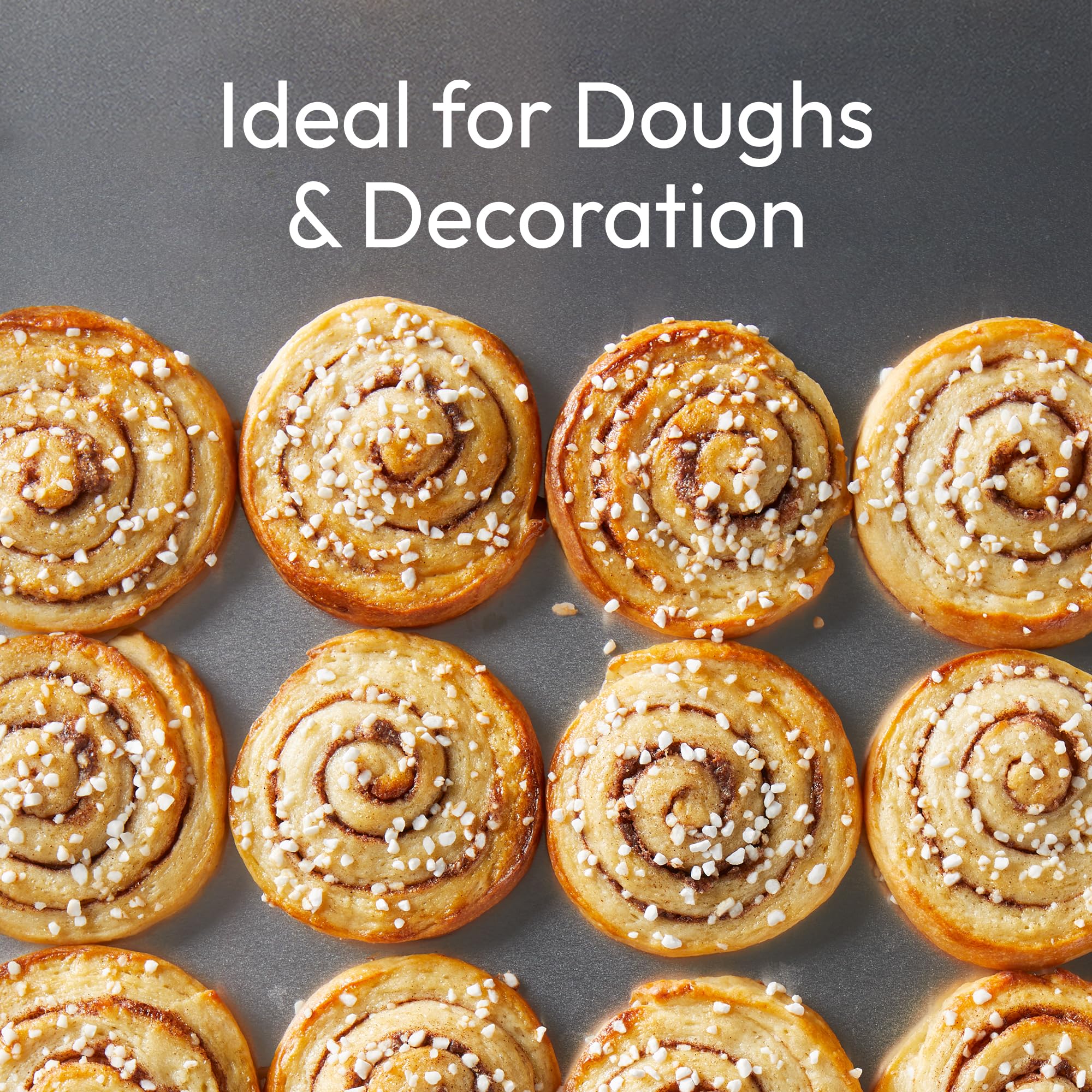Dough decorated with Lars' Own pearl sugar before baking