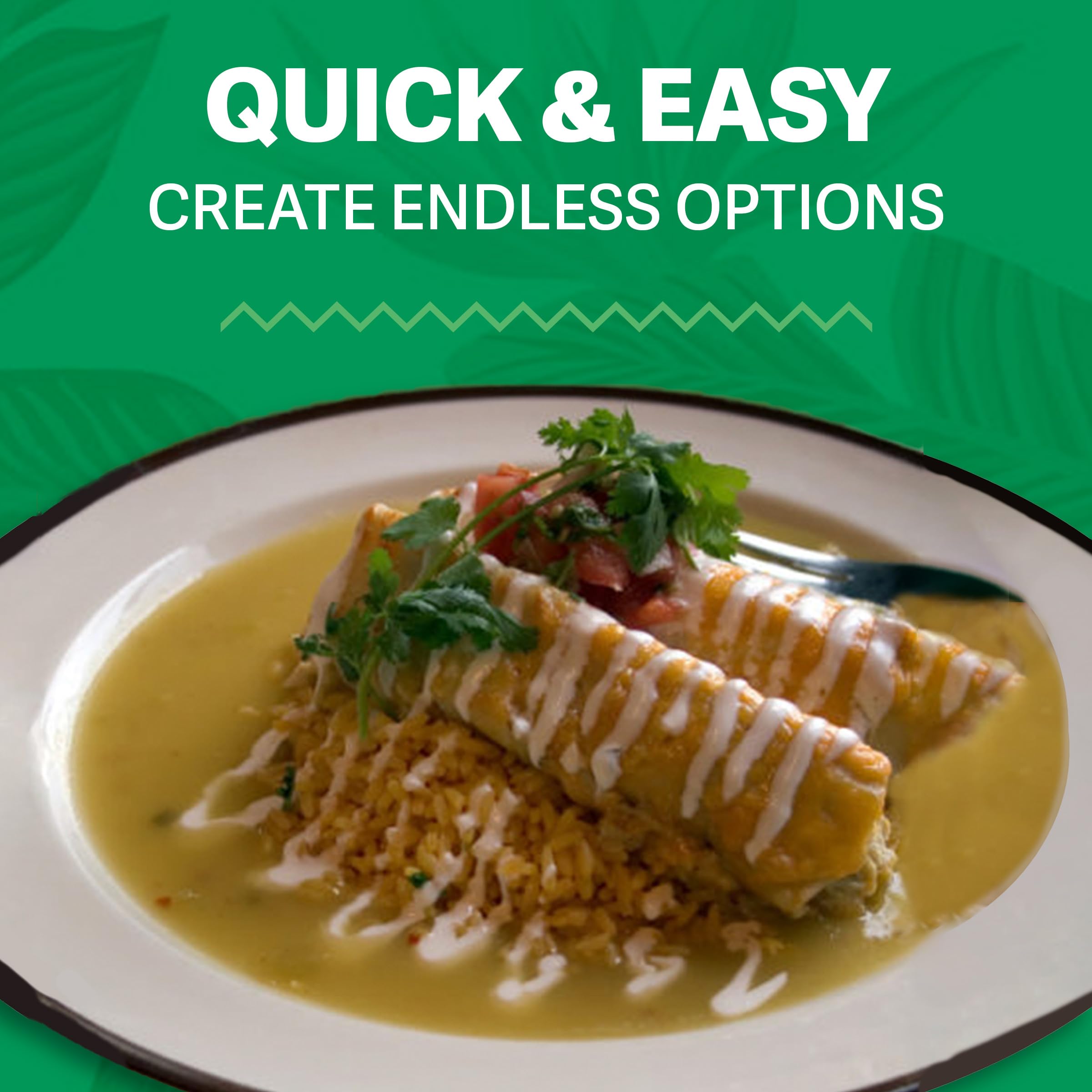 Las Palmas Green Chile Enchilada Sauce bowl brightens bowls with vibrant sauce.