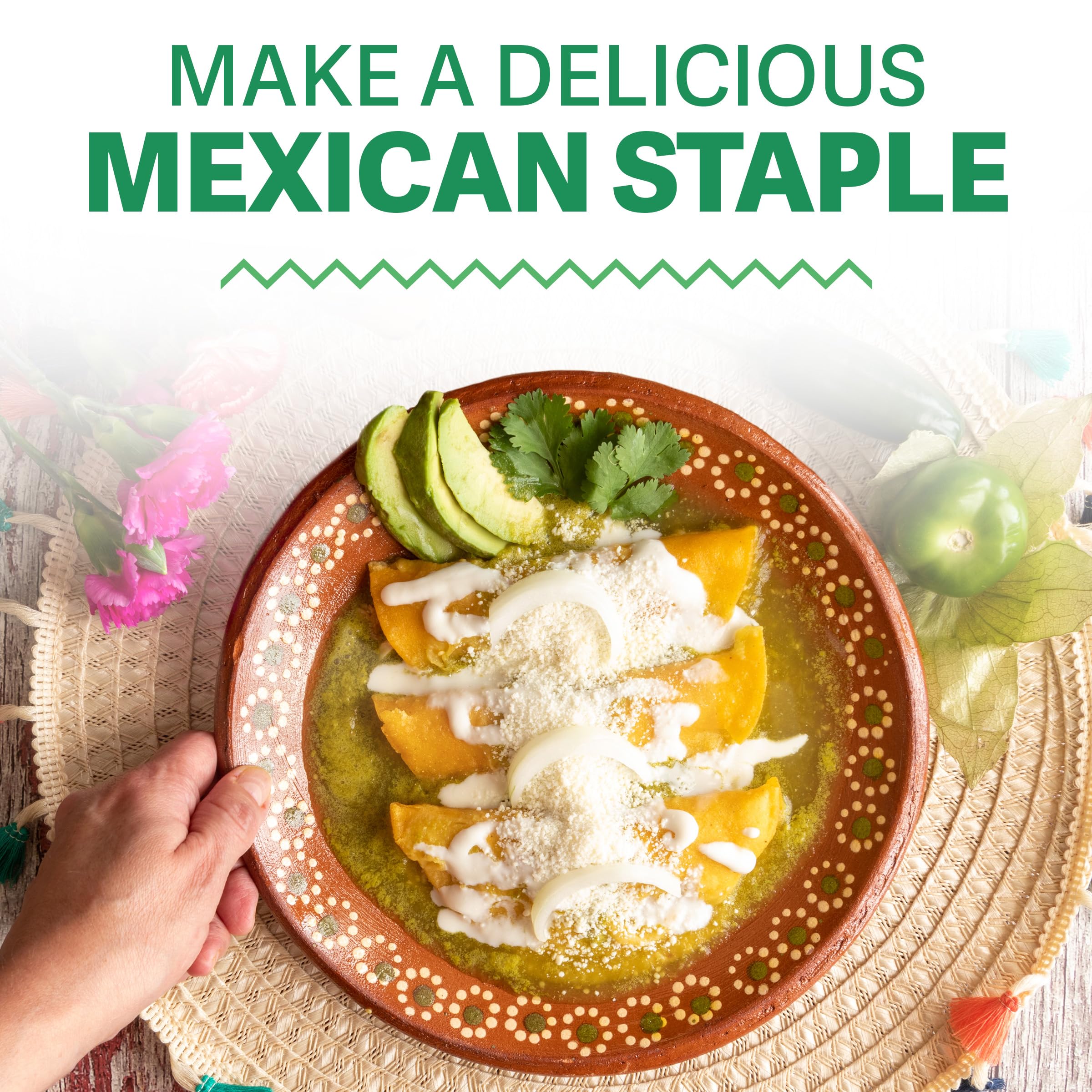 Las Palmas Green Chile Enchilada Sauce on enchiladas plate shows versatile use.