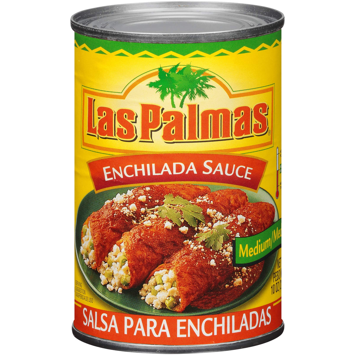 Las Palmas red enchilada sauce can showing bold color for enchiladas and tacos.