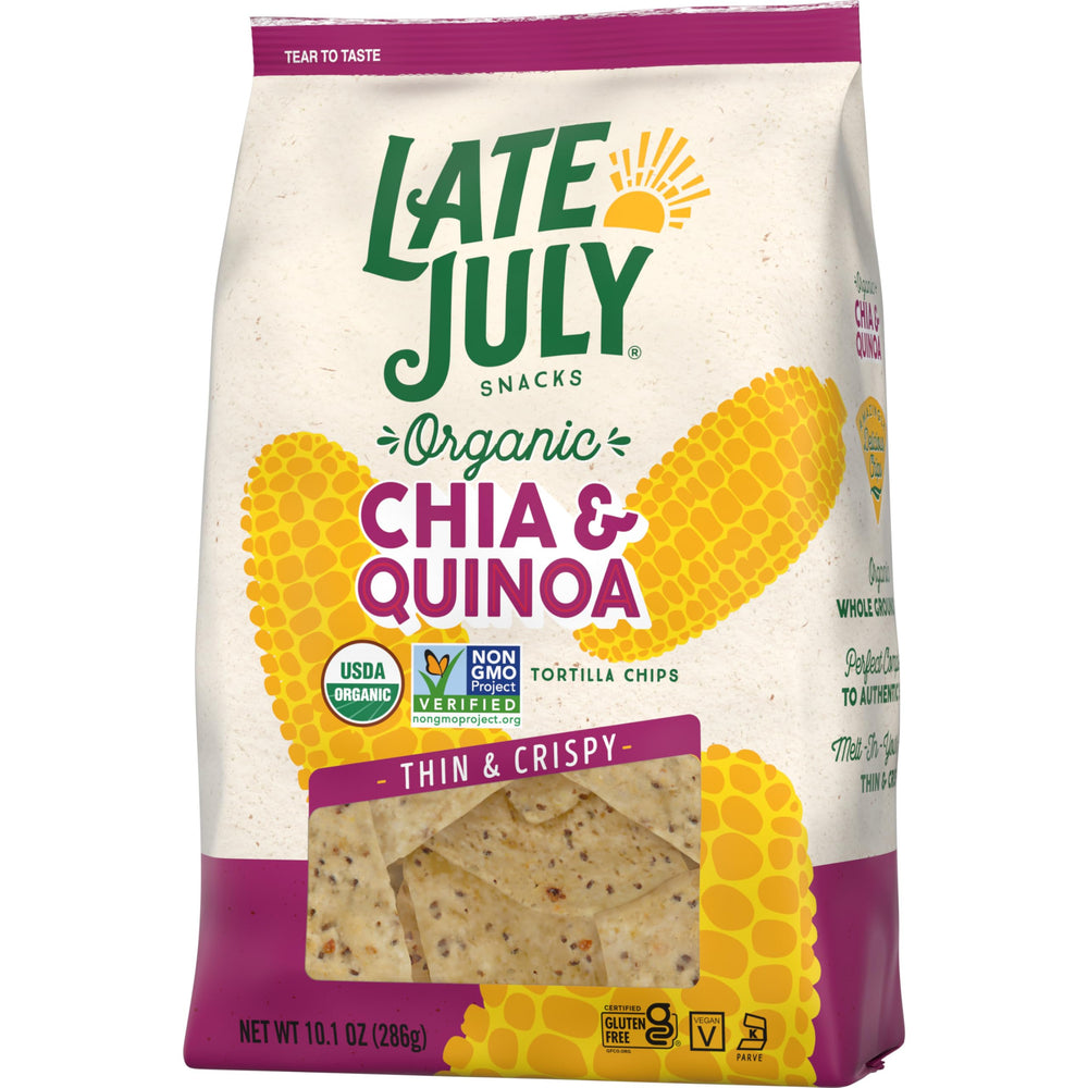 Vegan, gluten-free Late July chips for conscious snacking.