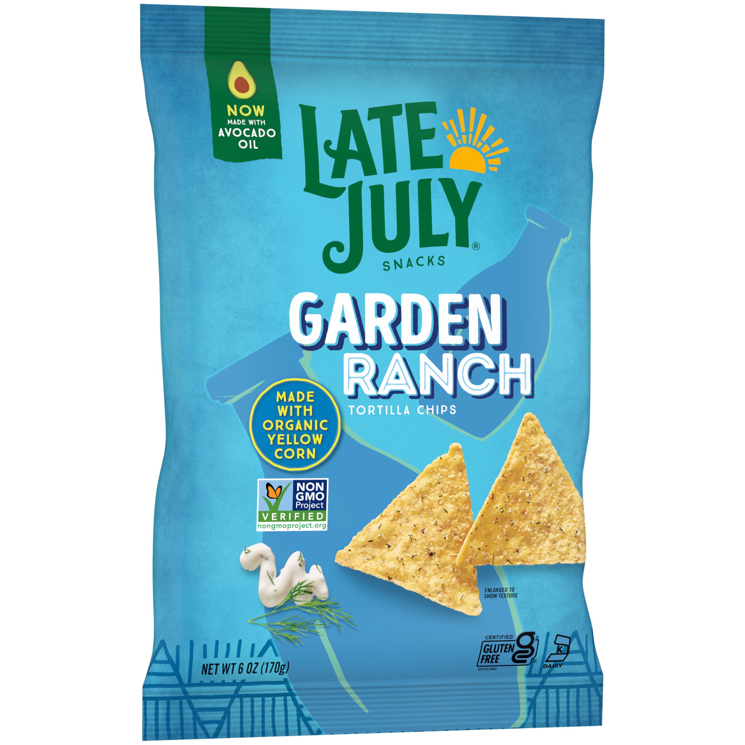 Late July chips with salsa, perfect dip pairing inspiration.