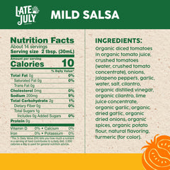 Late July Mild Salsa chip-dip scene highlighting chunky texture and dip-ready flavor