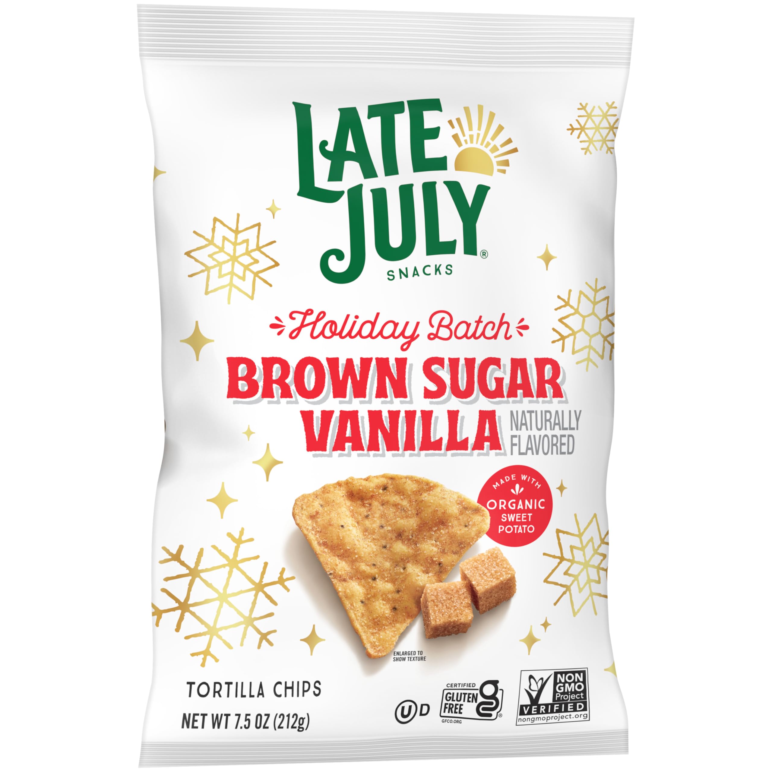 Organic sweet potato base adds earthy depth to the chips.