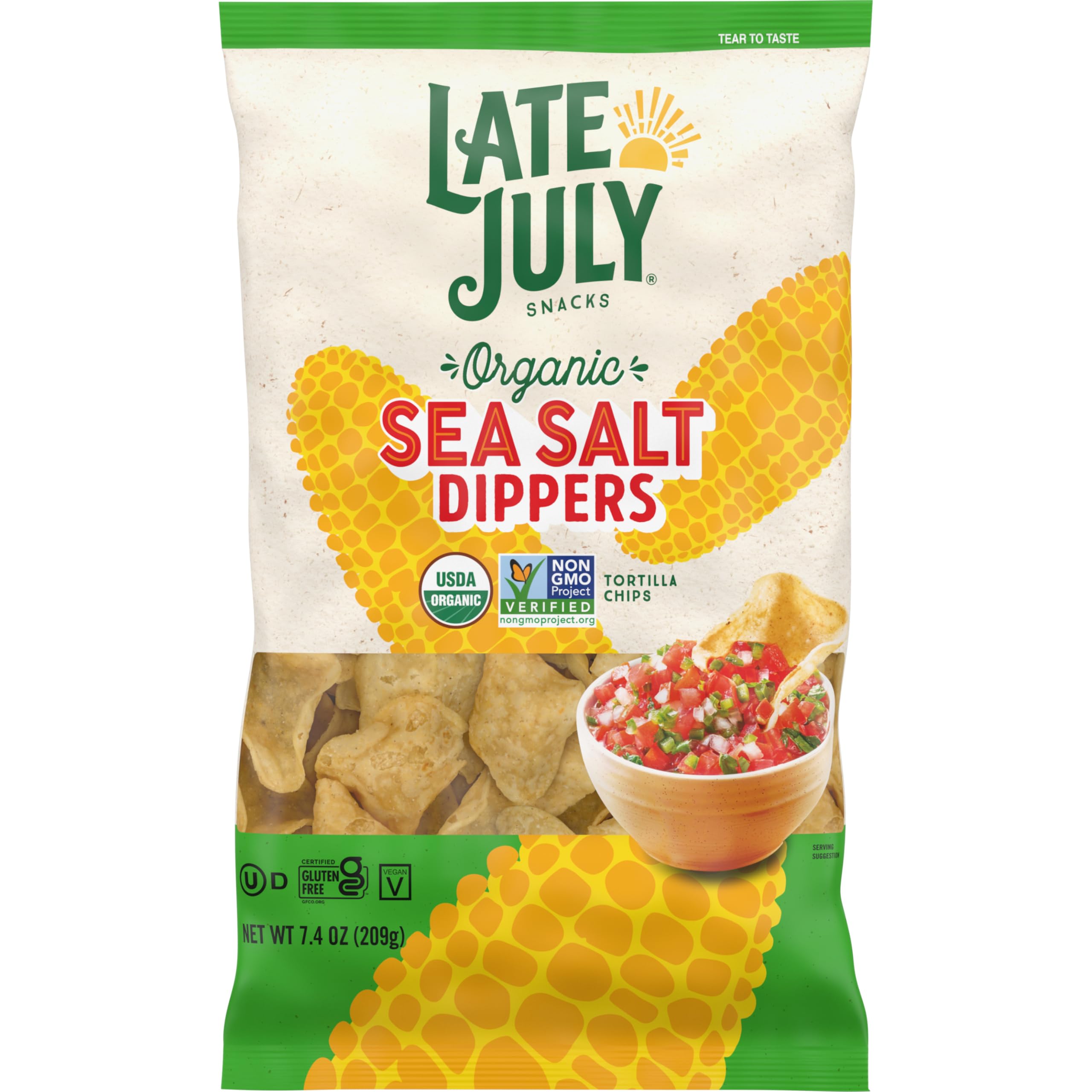 Late July Sea Salt Dippers bag front ready for dipping