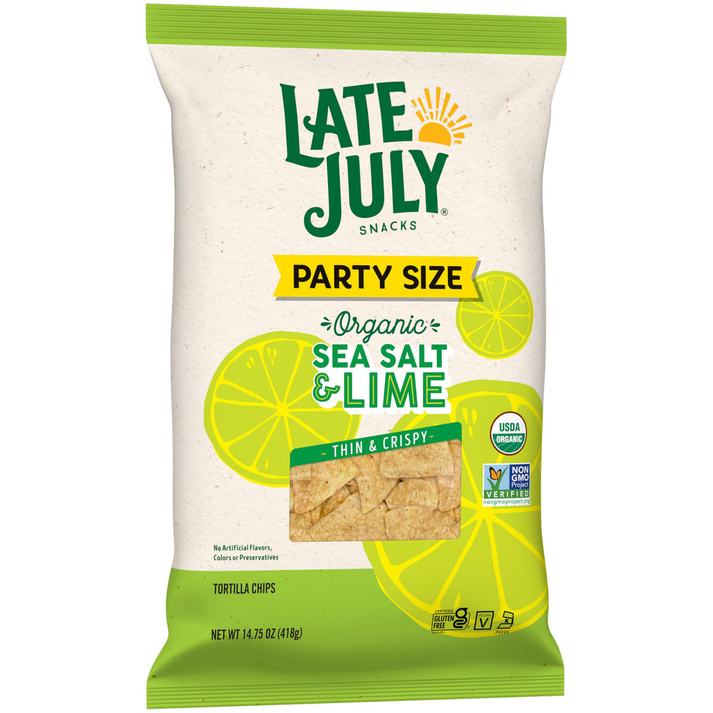Late July Sea Salt & Lime chips pair well with salsa or guacamole.