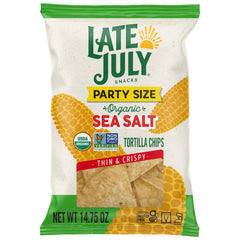 Late July Sea Salt tortilla chips close-up showing crisp, restaurant-style texture for dipping