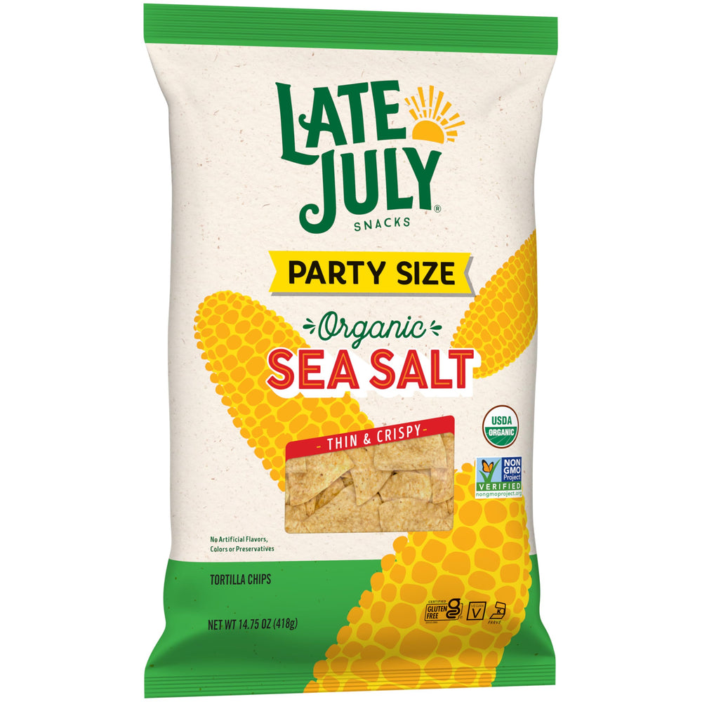 Late July Sea Salt tortilla chips party-snacks ready for sharing with friends