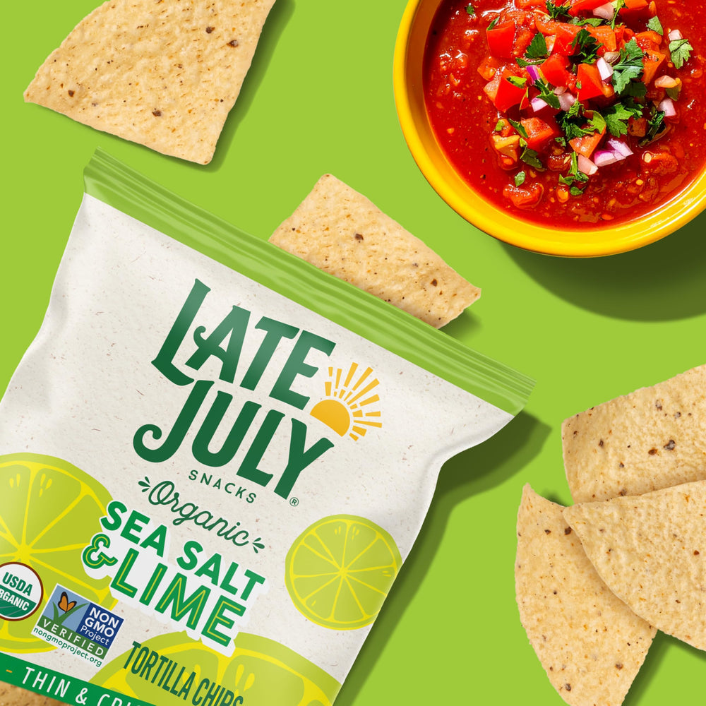 Late July tortilla chips with dipping salsa scene for restaurant-style crunch with dips.