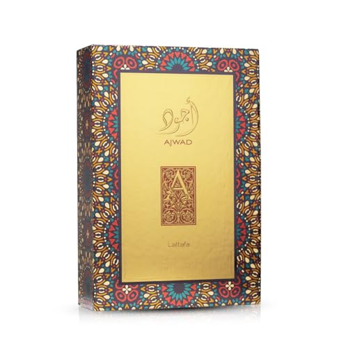 Lattafa Ajwad base notes cedar and sandalwood highlighted
