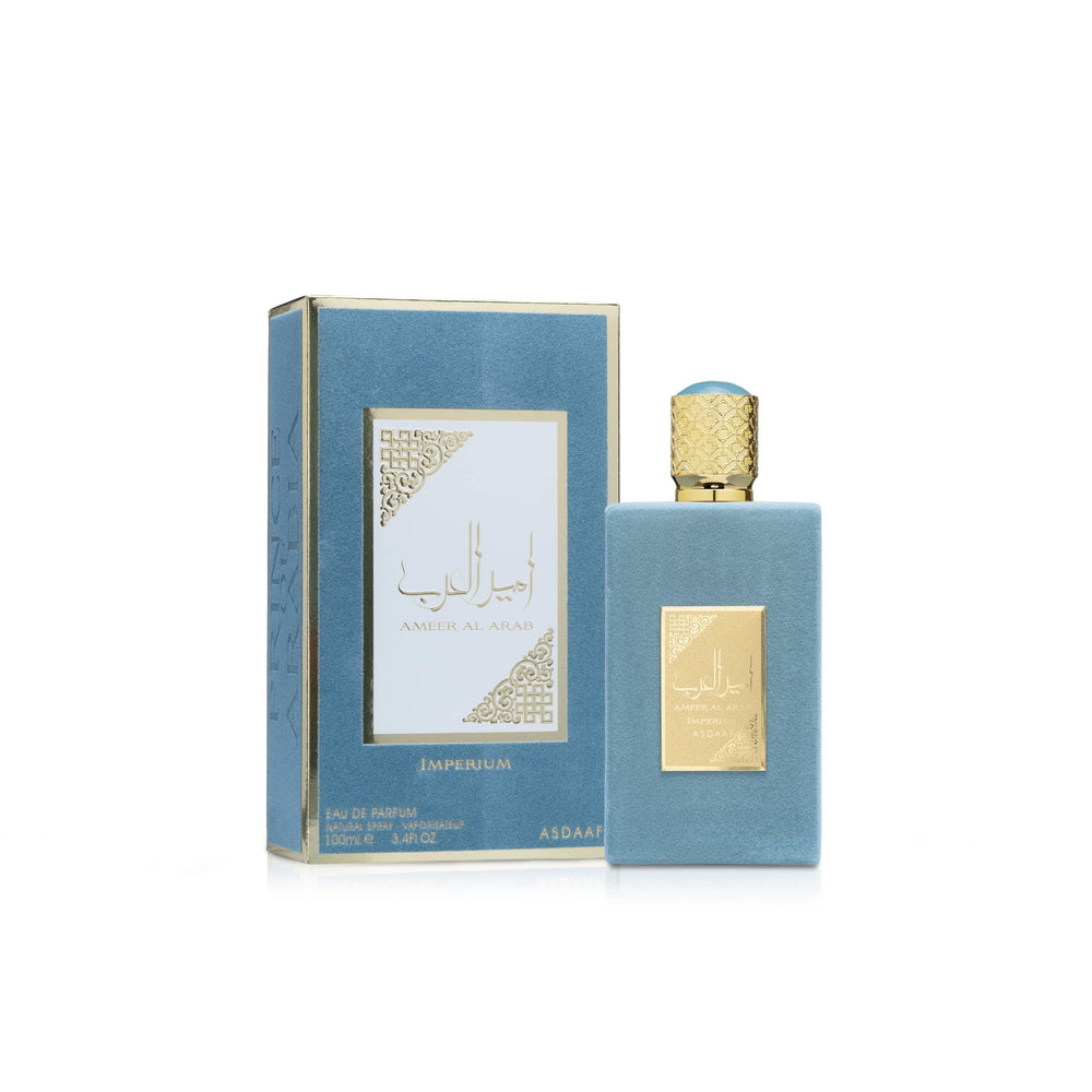 Lattafa Ameer Al Arab Imperium bottle-side angle signals balanced unisex appeal