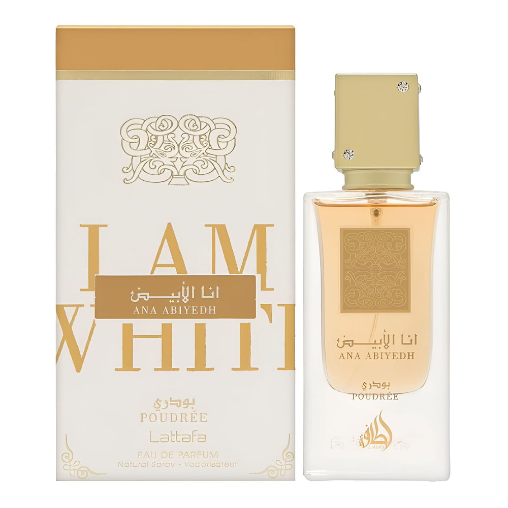 Lattafa Ana Abiyedh Poudree vanilla-tonka hints for date night