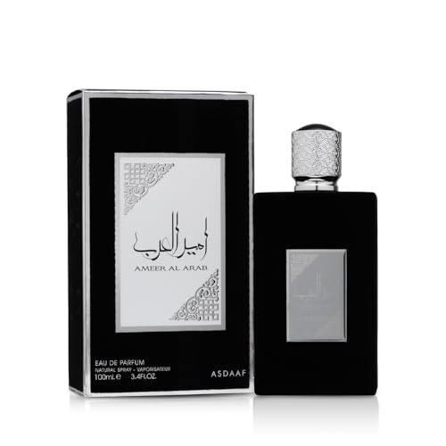 Lattafa Asdaaf Ameer Al Arab perfume spray cap close-up for long-lasting application.