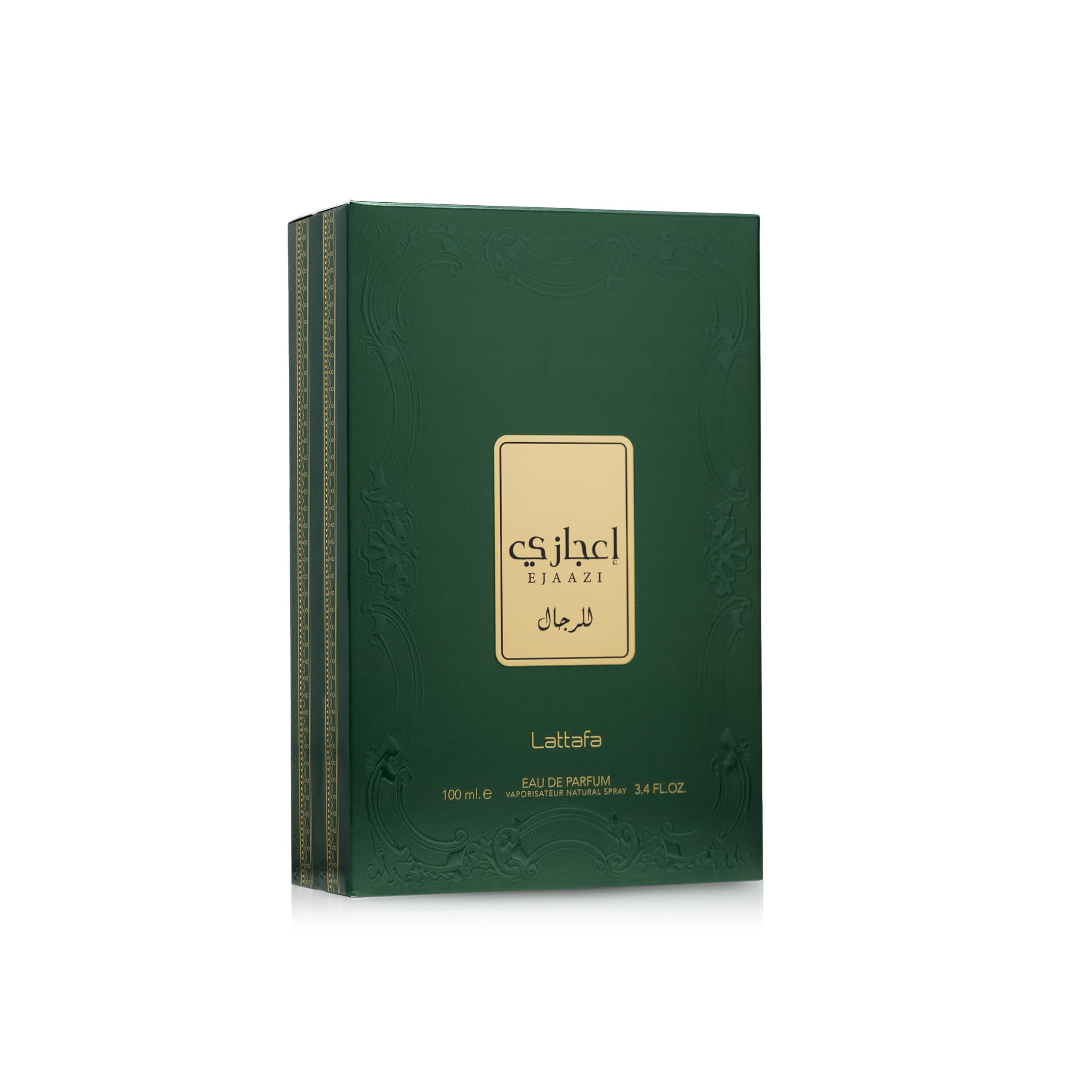 Lattafa Ejaazi heart notes visual conveys creamy sandalwood depth for everyday confidence.
