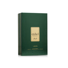 Lattafa Ejaazi heart notes visual conveys creamy sandalwood depth for everyday confidence.