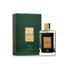 Lattafa Ejaazi top notes graphic signals marine freshness and citrus energy.