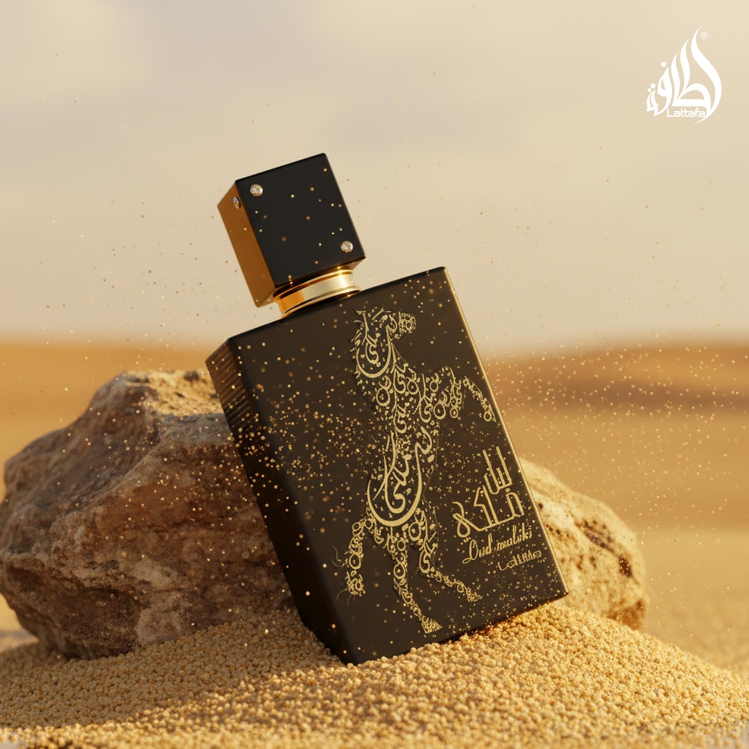 Lattafa Lail Maleki amber hue evoking warm scent presence