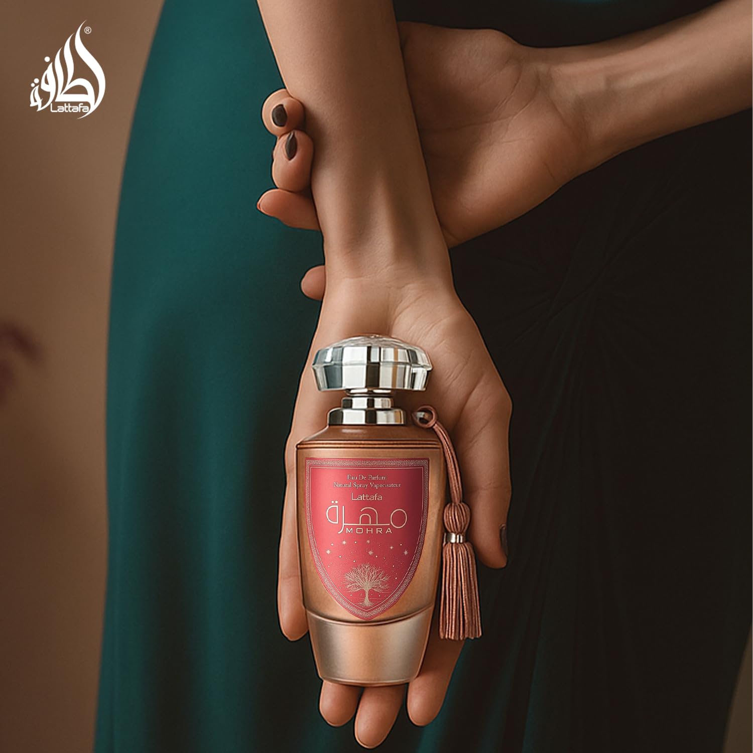 Lattafa Mohra Silky Rose musk-vanilla layer hints at warmth and sophistication