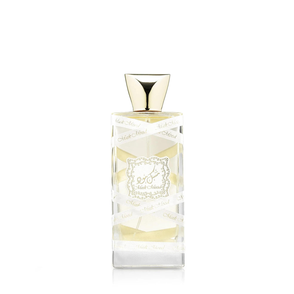 Lattafa Musk Mood bottle front, ideal for everyday unisex wear.
