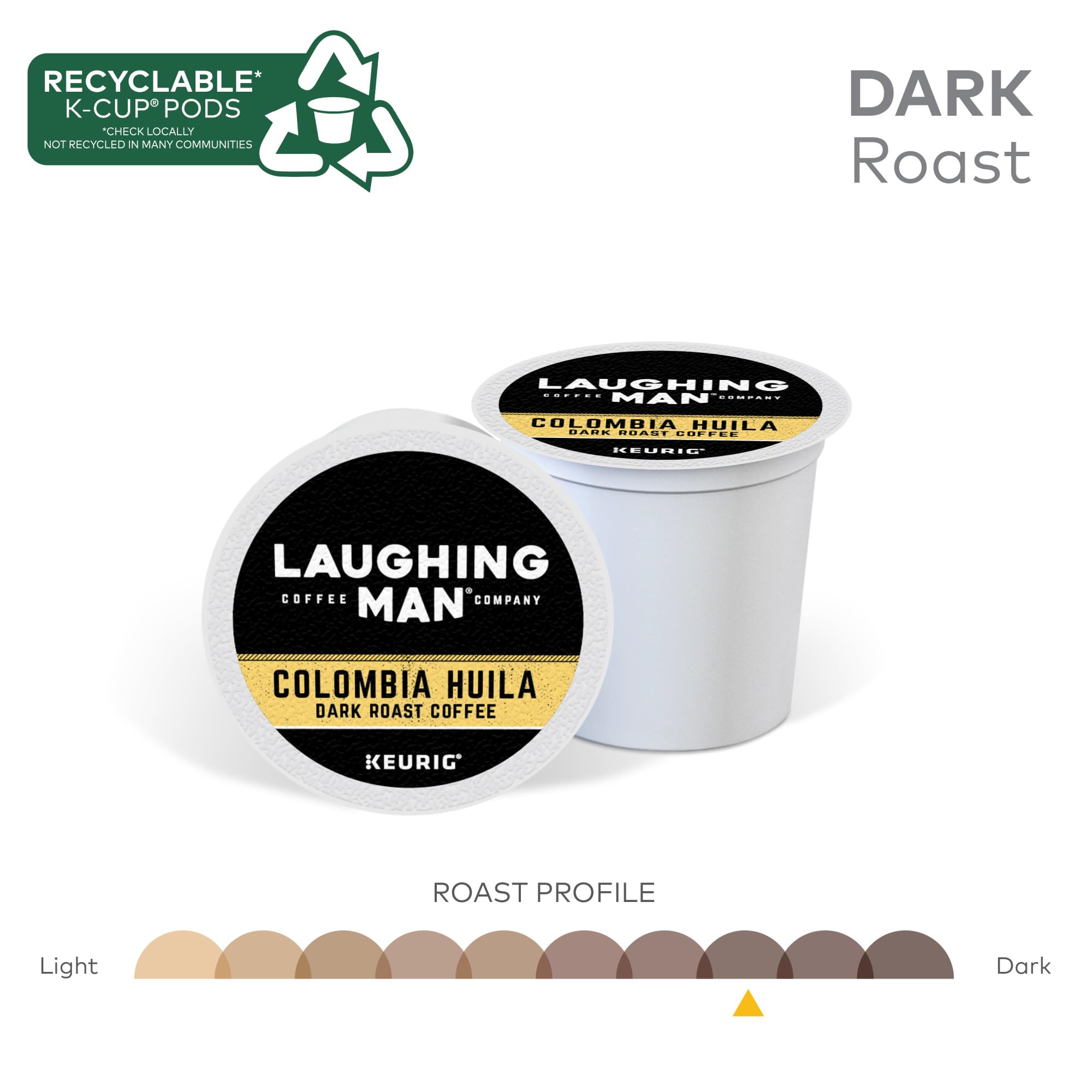 Laughing Man recyclable K-Cup pod design supports eco-friendly rituals with easy recycling.