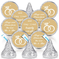 Laumoi Hugs and Kisses wedding stickers roll for quick candy packaging decor
