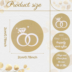 Laumoi wedding labels with gold design add elegant touches to party favors