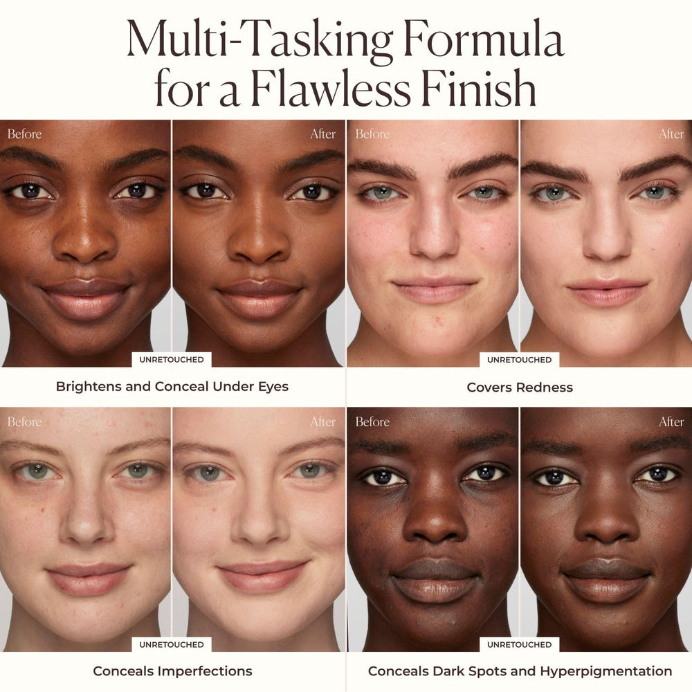 Buildable coverage with Laura Mercier Real Flawless serum concealer from sheer to medium.