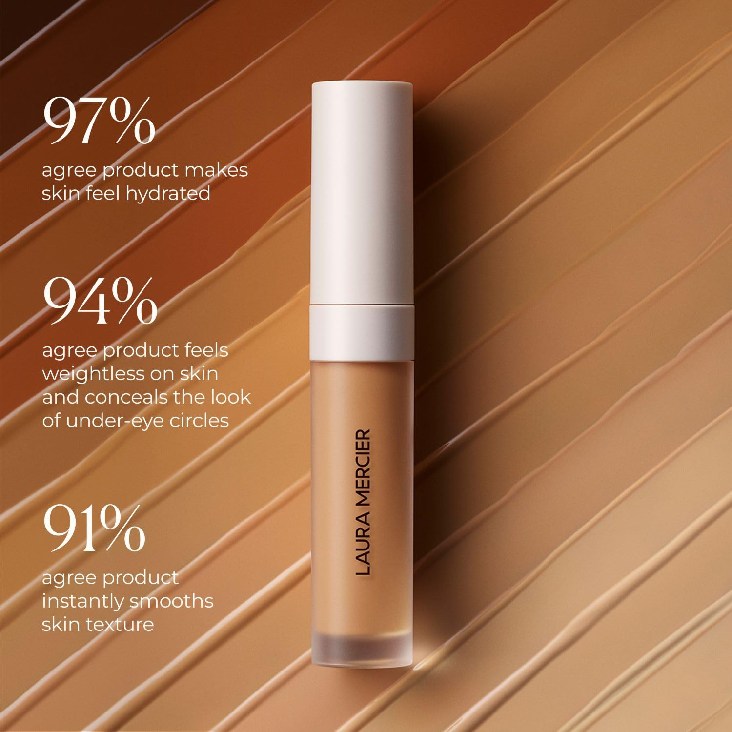 Waterproof wear demonstration of Laura Mercier Real Flawless serum concealer in humid conditions.