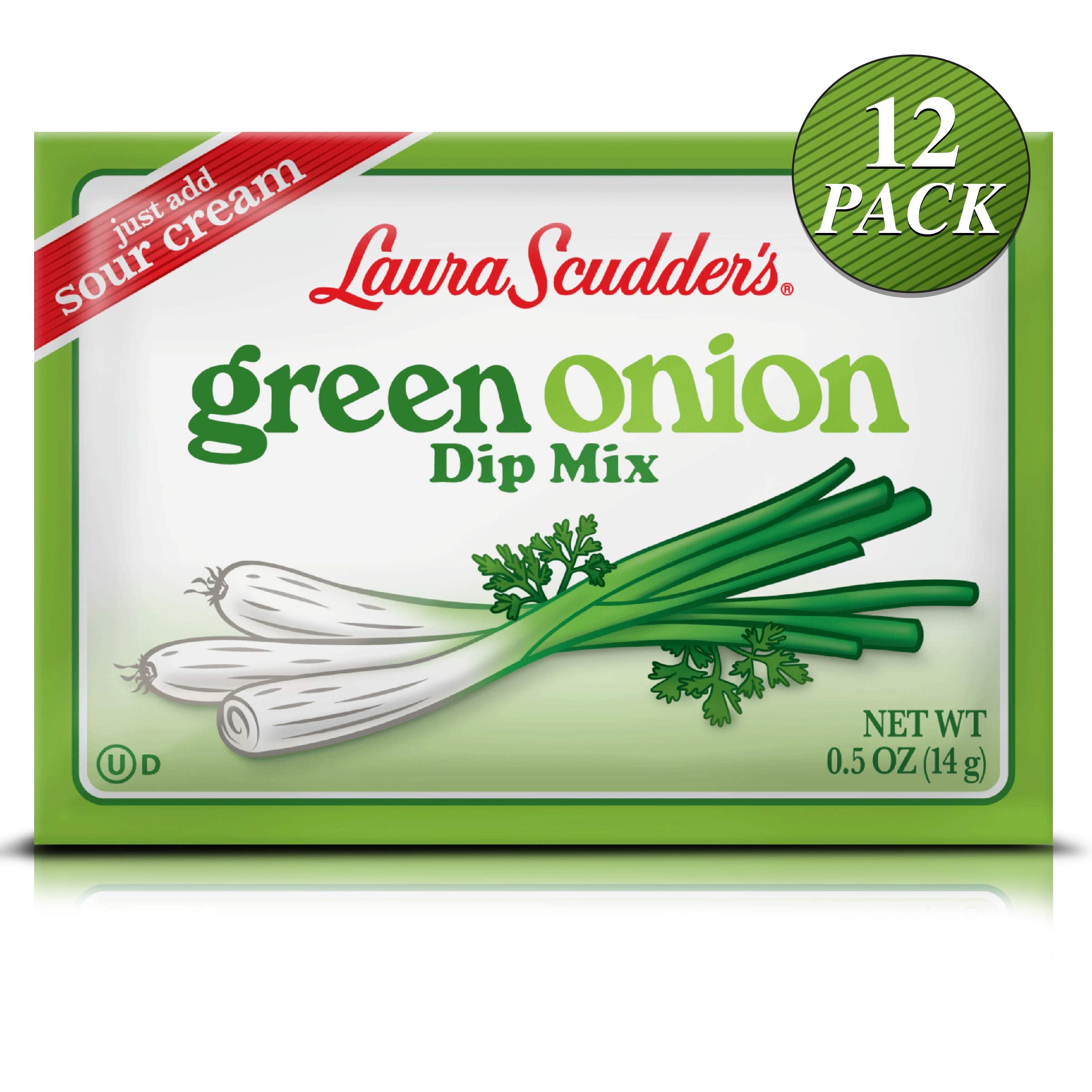 Laura Scudder's Green Onion Dip Mix packet for quick mixing and serving.