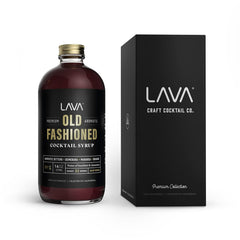 LAVA Premium Aromatic Old Fashioned bottle pour highlights rich flavor for a balanced cocktail