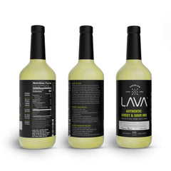 LAVA Sweet & Sour Mix ingredients reveal real lemon and lime for fresh flavor.