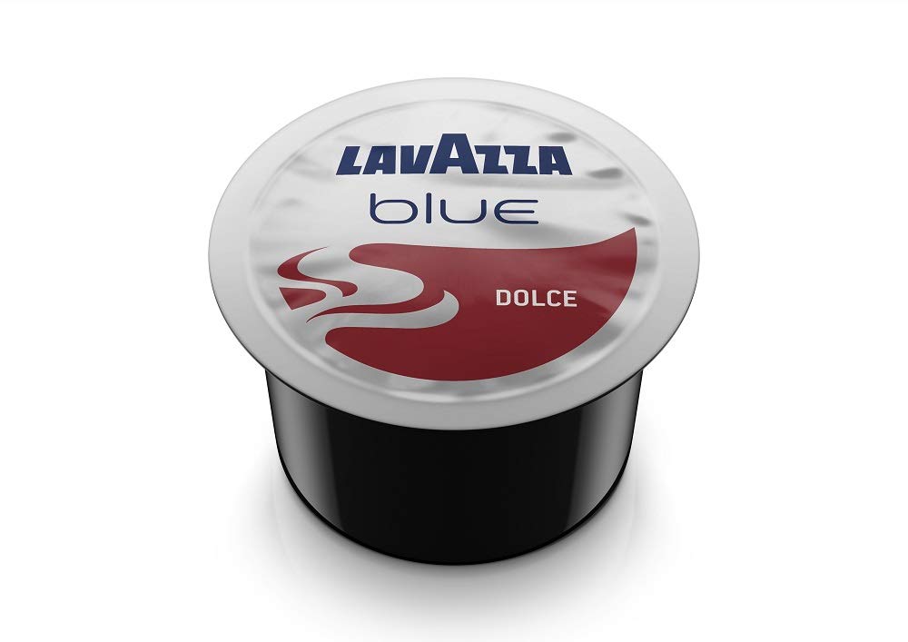 Lavazza BLUE Espresso Dolce capsules pack—quick, rich espresso at home.