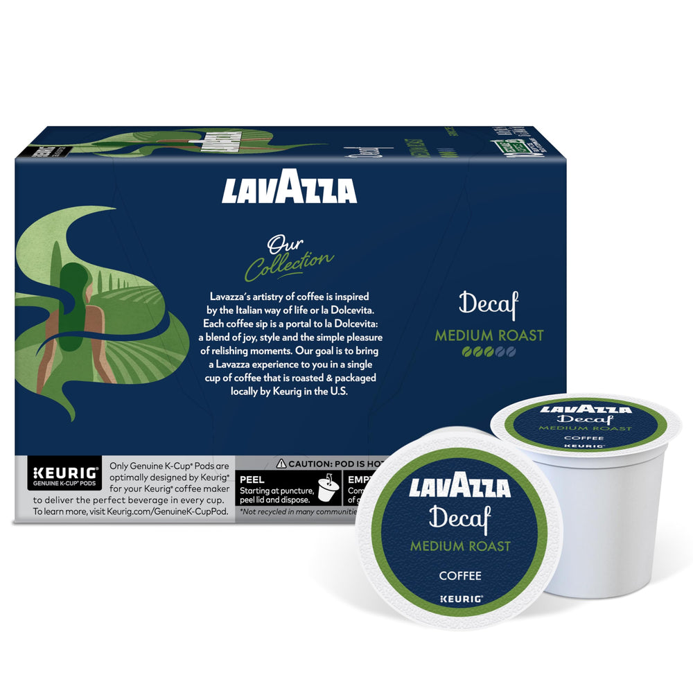 Lavazza Classico Decaf K-Cups uses 100% arabica beans for balanced flavor