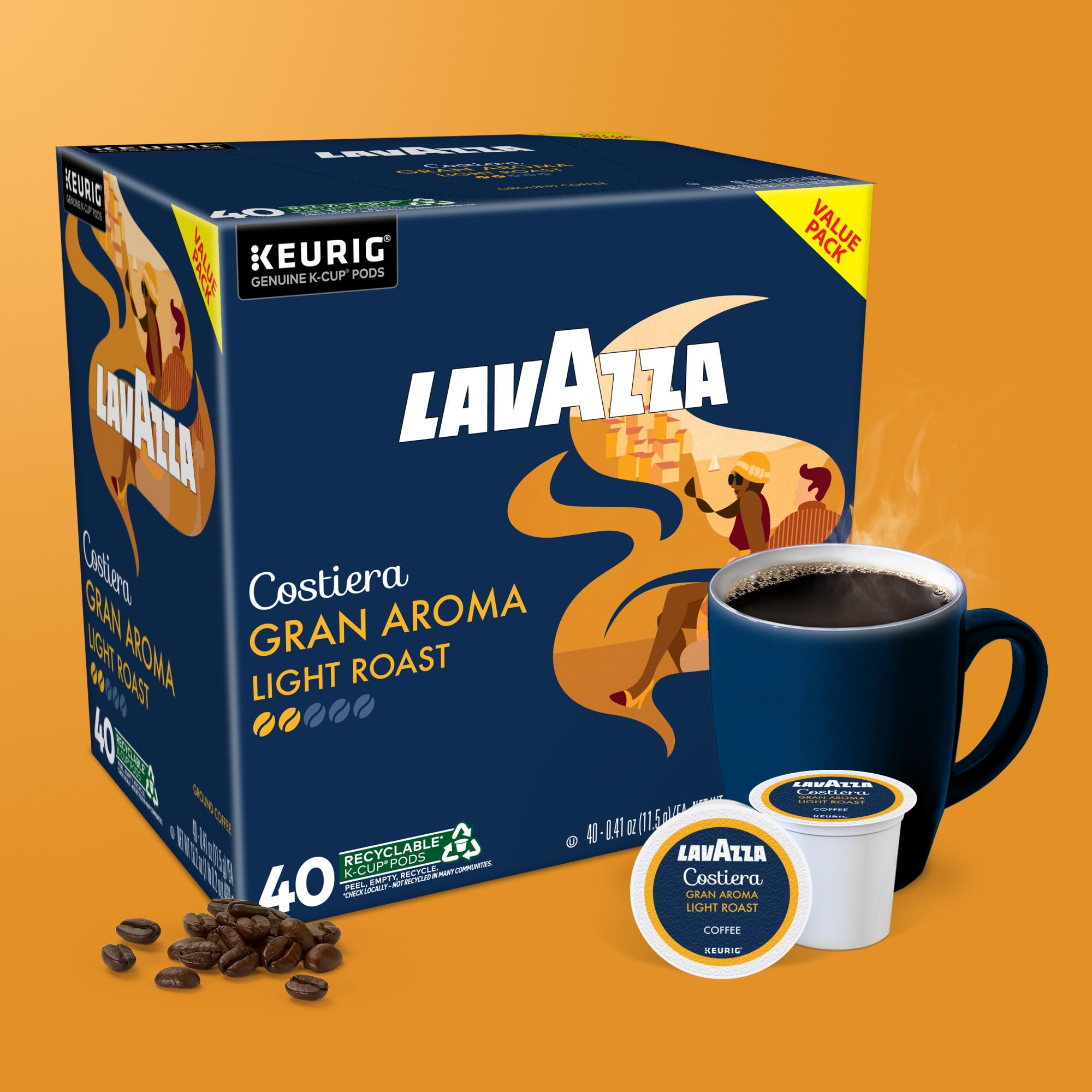 Lavazza Costiera Gran Aroma aroma-profile image highlights floral and citrus notes.