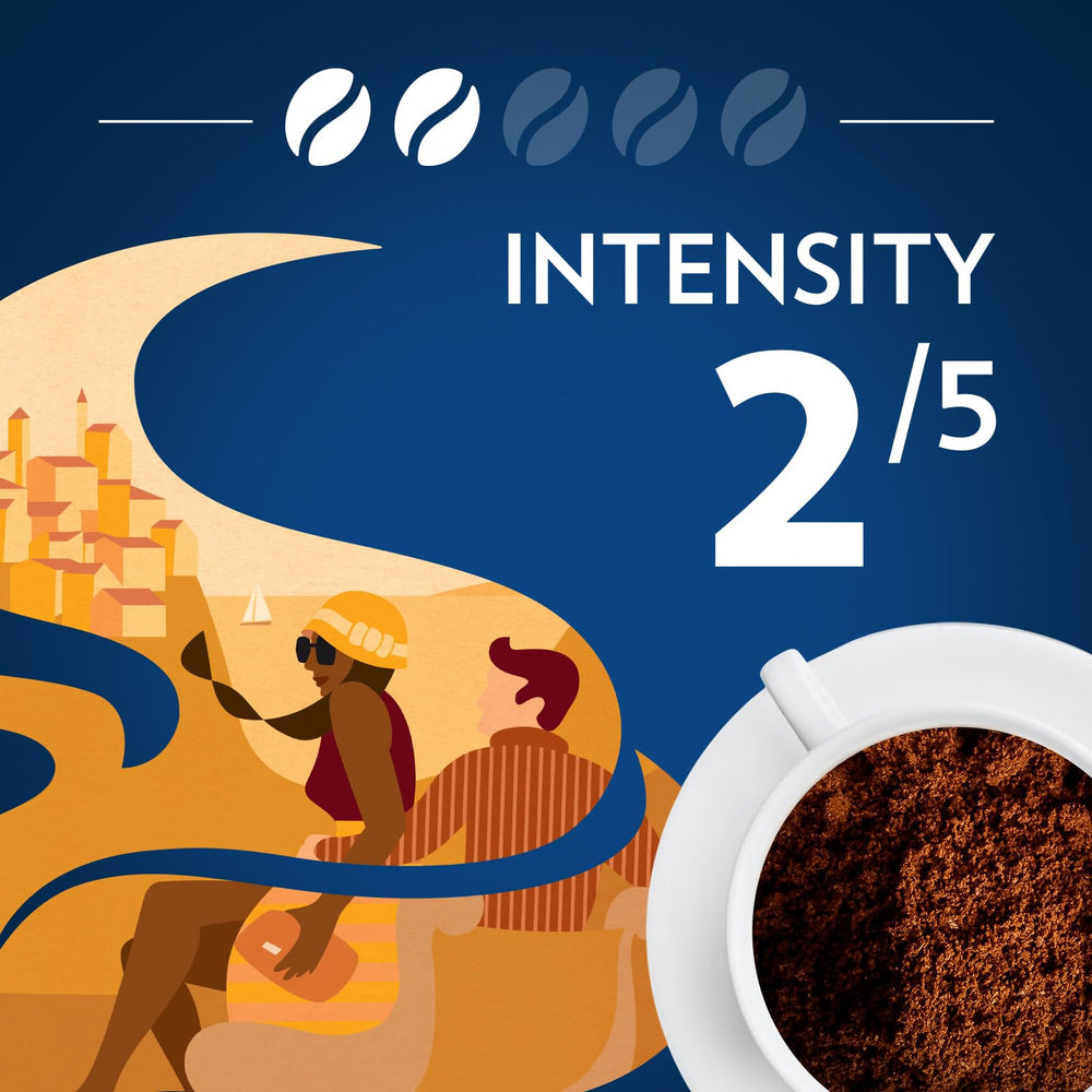 Lavazza Costiera Gran Aroma coffee beans showing 100 percent Arabica quality for smooth taste
