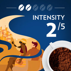 Lavazza Costiera Gran Aroma coffee beans showing 100 percent Arabica quality for smooth taste