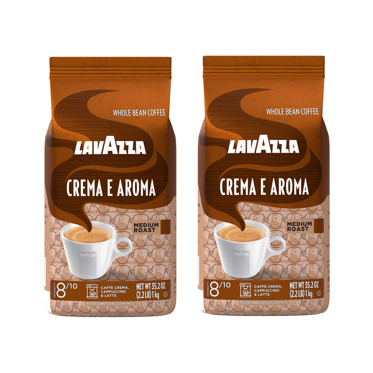 Lavazza Crema e Aroma coffee beans bag for versatile grinding and espresso