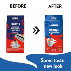 Lavazza Crema e Gusto Arabica Robusta blend boosts flavor depth and aroma.