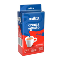 Lavazza Crema e Gusto 8.8 oz ground coffee package for home espresso and drip brewing.